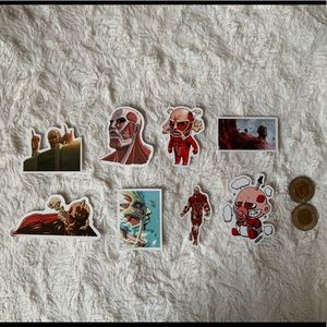 ❗️SOLD❗️$5 AoT stickers (x8 bundle, large)